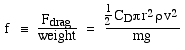 equation for drag/mass